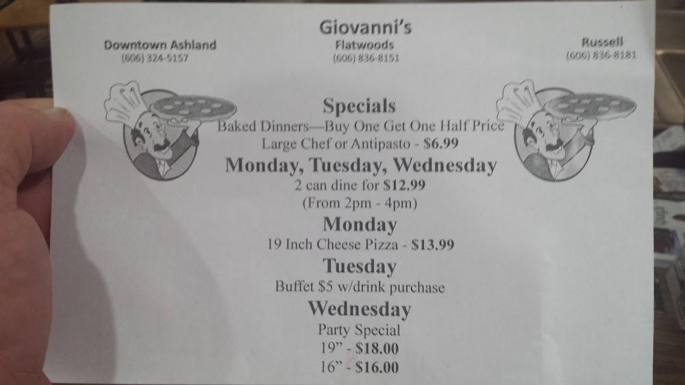 Giovanni's Downtown Ashland Menu image 1